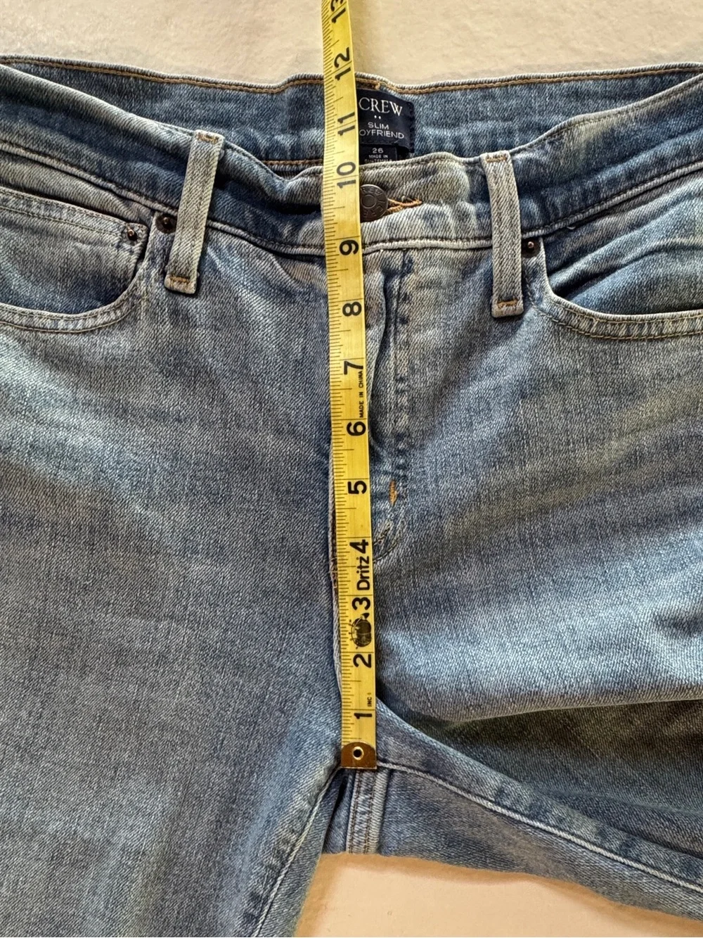 J.Crew Slim Boyfriend Jeans BF862 Raw Hem Faded Med Wash (26)